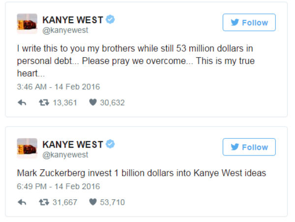 kanye tweets mark zuckerberg