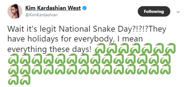 kim kardashian tweets about taylor using snake emojis