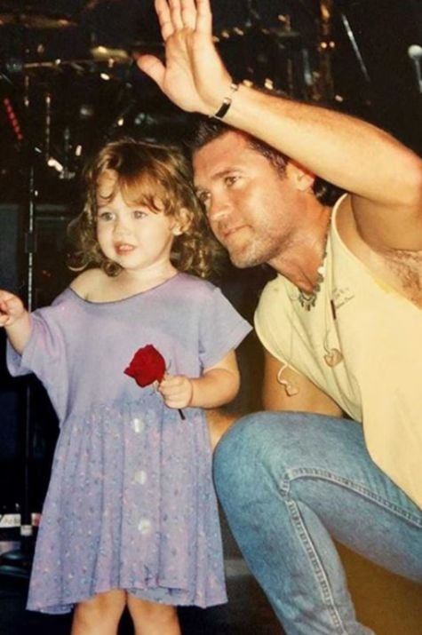 young miley cyrus and dad billy ray