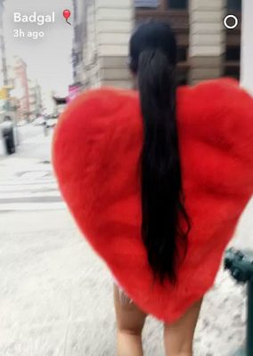 rihanna wears a fox heart cape