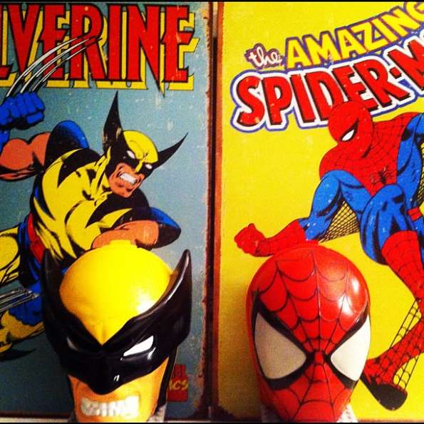 spider-man and wolverine heads