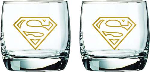 superman whiskey glasses