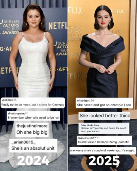 selena gomez body shaming comments