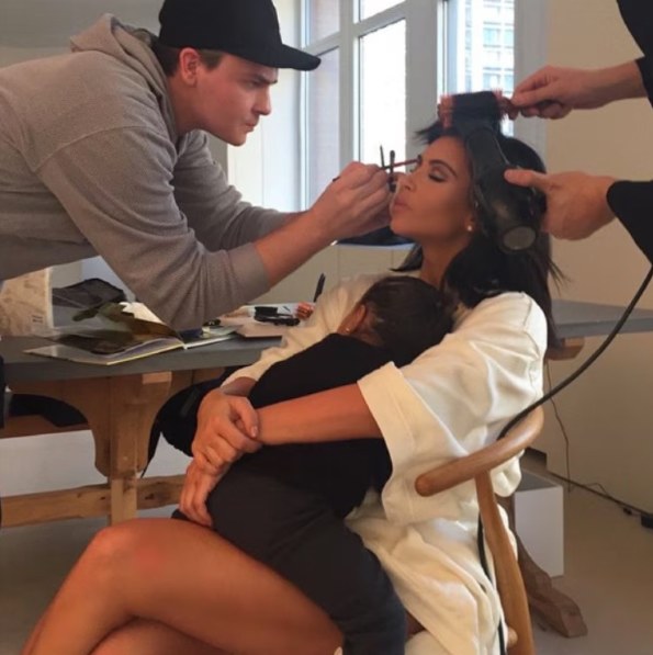 kim kardashian getting glammed