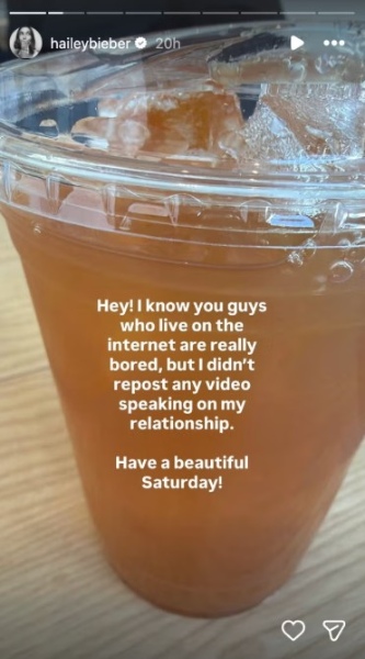 hailey bieber denies tiktok resharing