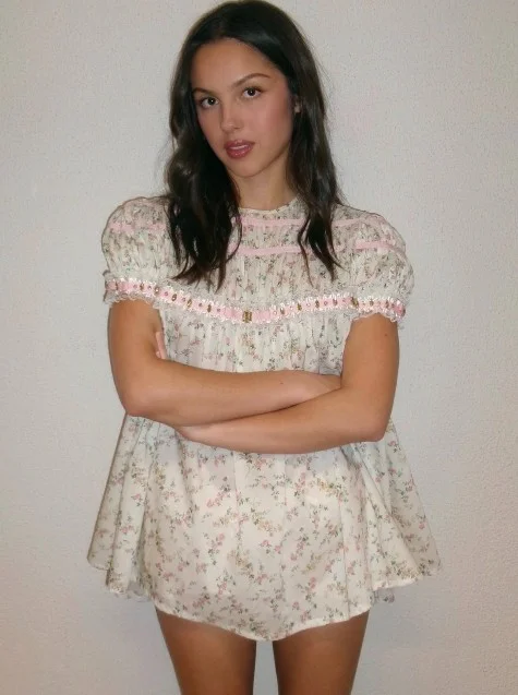 OLIVIA RODRIGO wearing babydoll dress