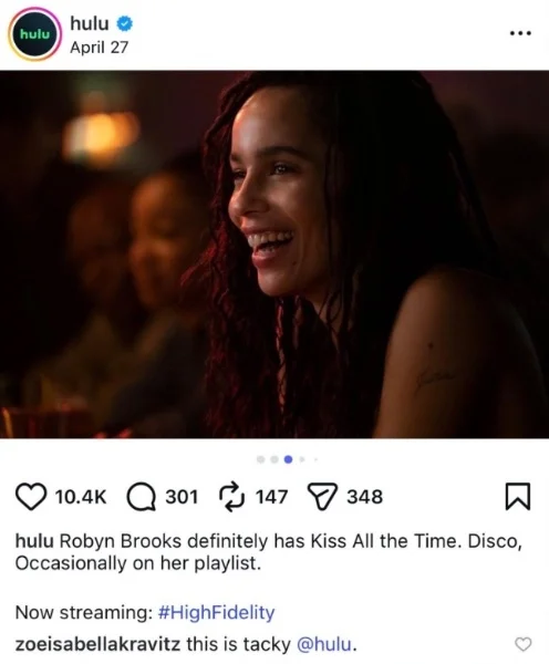 zoe kravitz hulu