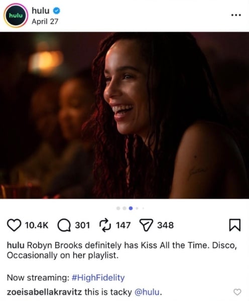 zoe kravitz hulu