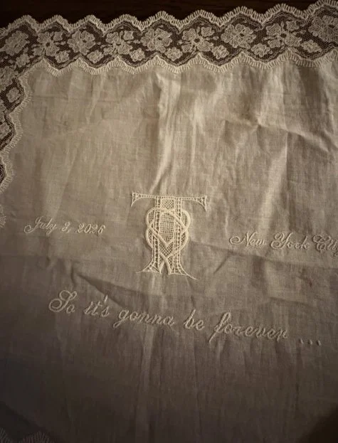 taylor travis wedding handkerchief