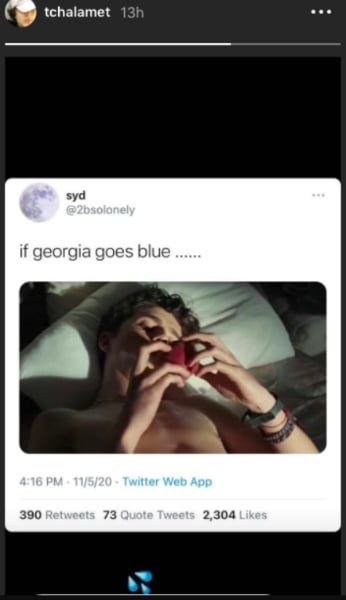timothee chalamet peach meme